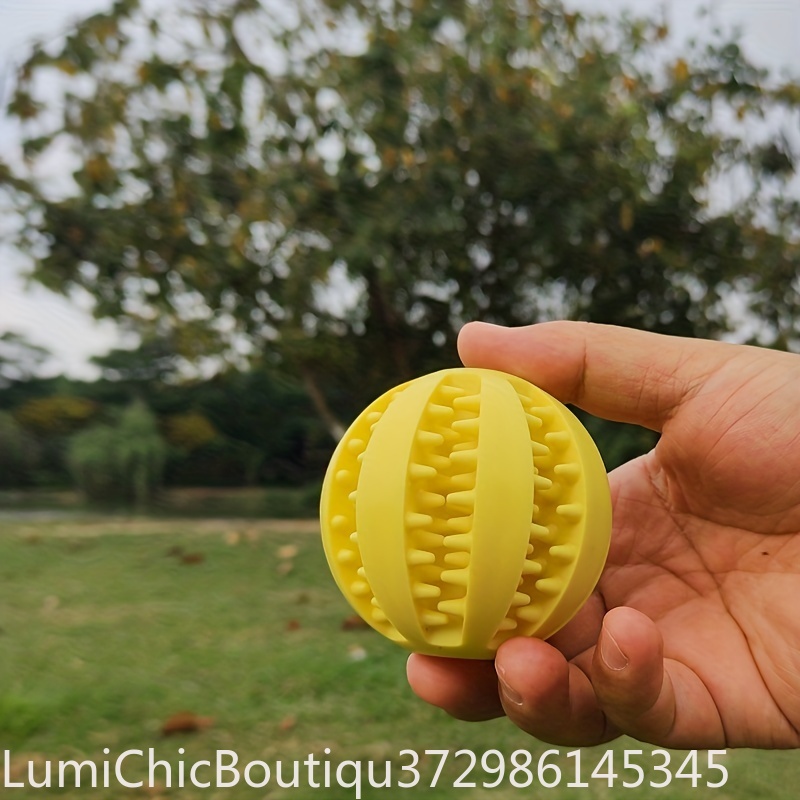Rubber Treat Dispensing Dog Toy - ของเล่นลูกบอลยางสำหรับสุนัข ทนทาน ช่วยขัดฟัน เล่นสนุก ช่วยคลายเบื่อ ของเล่นให้อาหารสำหรับสุนัขและลูกสุนัข