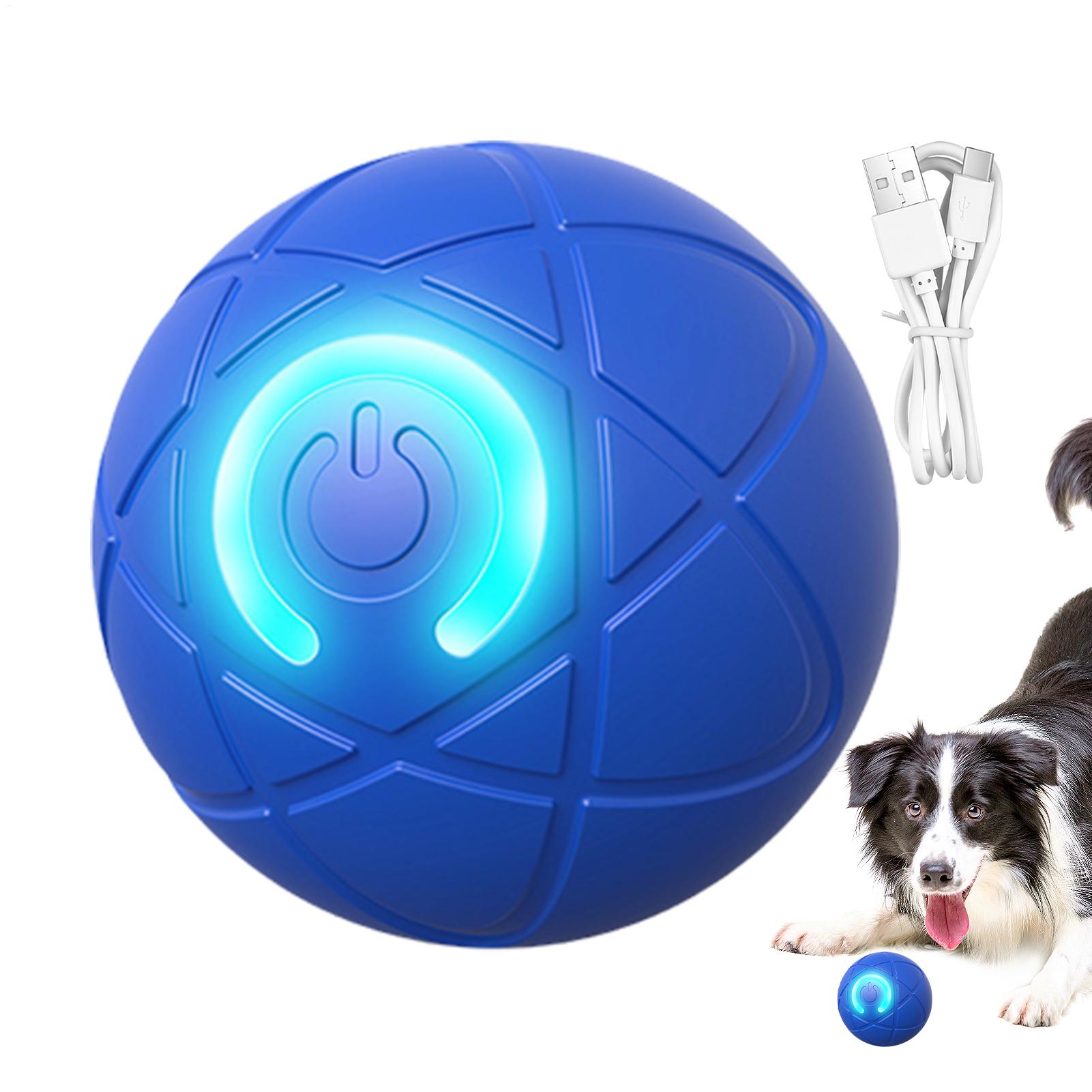 Automatic Moving Dog Ball - ของเล่นสุนัขอัจฉริยะแบบโต้ตอบได้ สำหรับสุนัขที่ชอบกัดแทะ ของเล่นลูกบอลเคลื่อนที่ได้เอง ของเล่นสั่นอัตโนมัติ