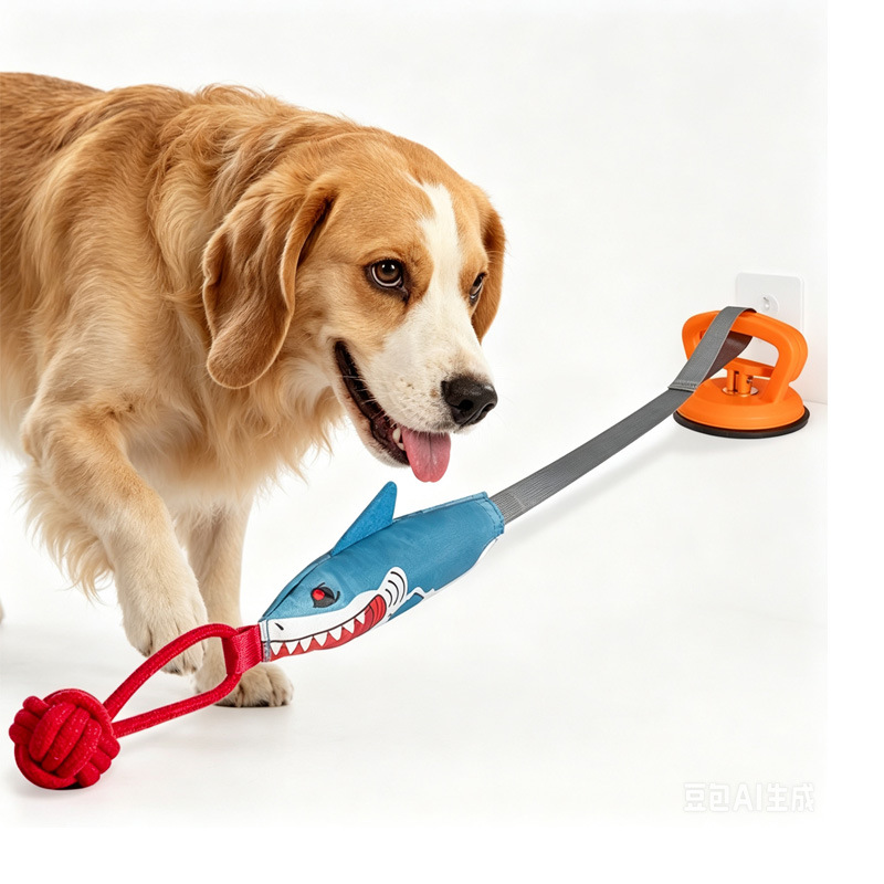 Suction Cup Dog Tug Toy - ของเล่นดึงเชือกสำหรับสุนัขแบบถ้วยดูด, ของเล่นเชือกฝ้ายแบบผูกปมสำหรับเล่นเองโดยไม่ต้องใช้มือ, ของเล่นเคี้ยวสำหรับสัตว์เลี้ยงในบ้าน