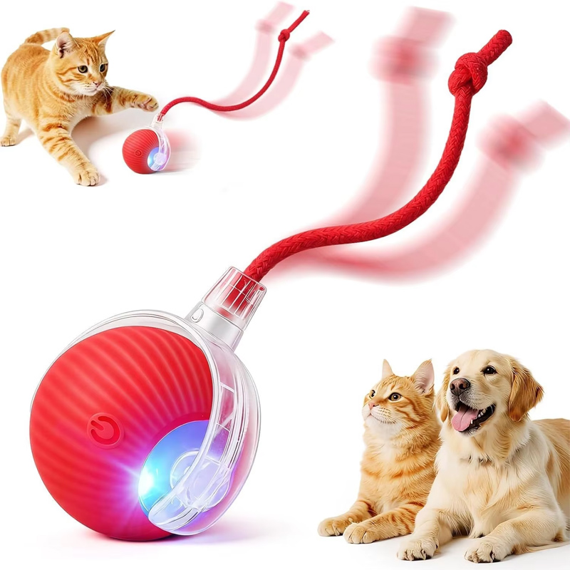 Automatic Moving Dog Ball - ของเล่นลูกบอลแบบโต้ตอบสำหรับสุนัขรุ่นใหม่ ลูกบอลกลิ้งอัตโนมัติ ของเล่นสุนัขอัจฉริยะแบบชาร์จไฟได้ ของเล่นลูกบอลอัจฉริยะสำหรับสุนัข