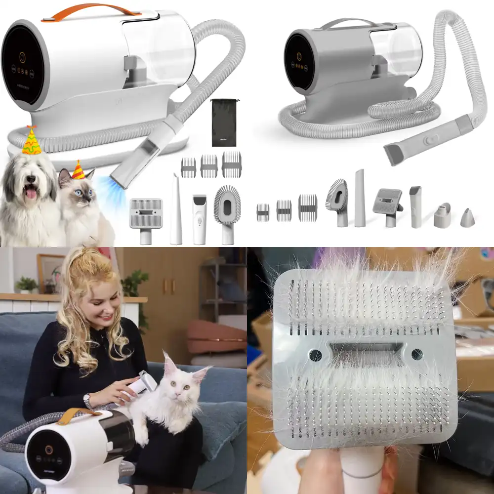 Pet Grooming - เครื่องดูดฝุ่นสำหรับสัตว์เลี้ยง AIRROBO USA สำหรับสุนัขและแมว พร้อมชุดกรูมมิ่ง 5