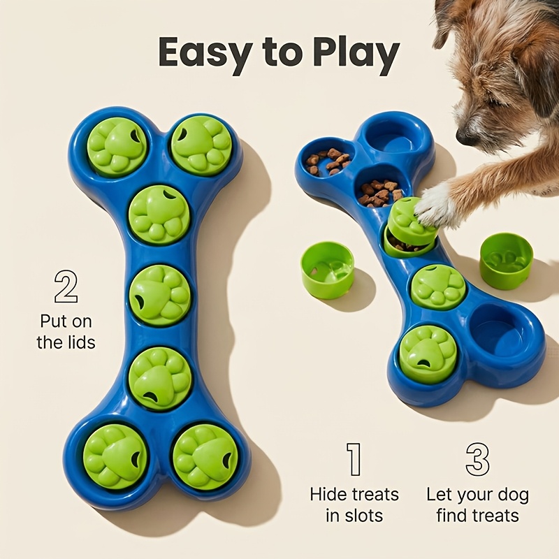 Dog Puzzle Feeder Toy - ของเล่นสำหรับลดความวิตกกังวลจากการแยกจากสุนัข, ของเล่นจ่ายขนมแบบปริศนา, ชามกินอาหารช้าป้องกันการสำลัก และชามฝึกซ่อนอาหาร