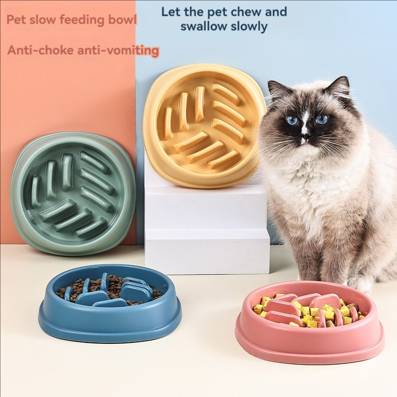 Dog Puzzle Feeder Toy - อุปกรณ์สําหรับสัตว์เลี้ยงสุนัขและแมวชามอาหารช้าปริศนาไม่สําลักลื่นช้า Feeder หนาแผ่นพลาสติกชามสัตว์เลี้ยงชาม