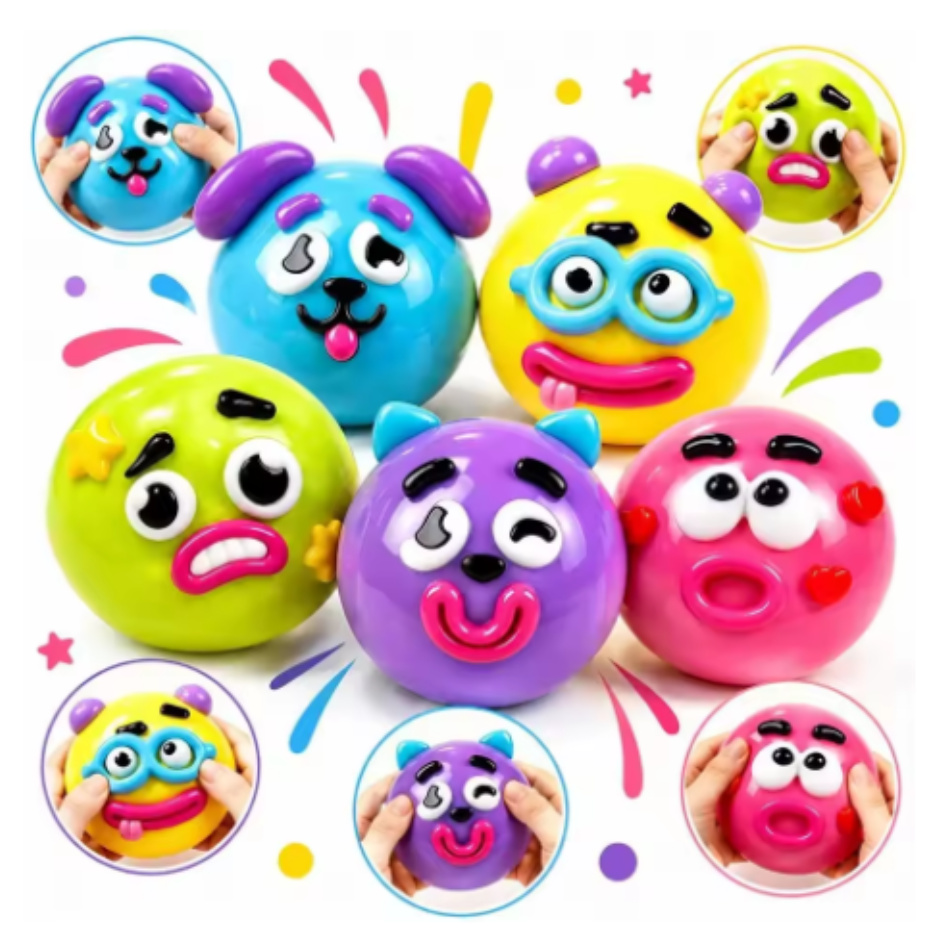 Dog Toys - กล่องสุ่มของเล่นบีบสควิชชี่รูปหน้าสุนัข ของเล่นบีบคลายเครียด ของเล่นสัมผัสเพื่อผ่อนคลาย ของเล่น DIY ของขวัญ