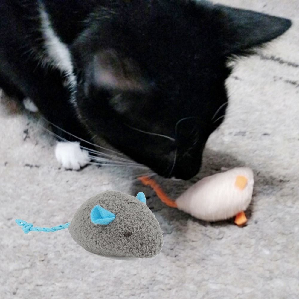 Catnip Interactive Plush Mouse - 2 ชิ้น Funny Plush Soft Interactive