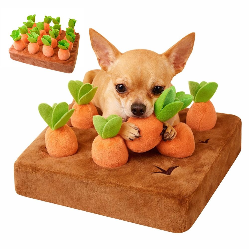 Snuffle Mat For Dogs - แผ่นรองดมกลิ่นแครอทบรรเทาความเครียด กระตุ้นสมอง เสริมสร้างปฏิสัมพันธ์ ฝึกการหาอาหาร ช่วยให้กินช้าลง พร้อมแครอทที่ถอดออกได้