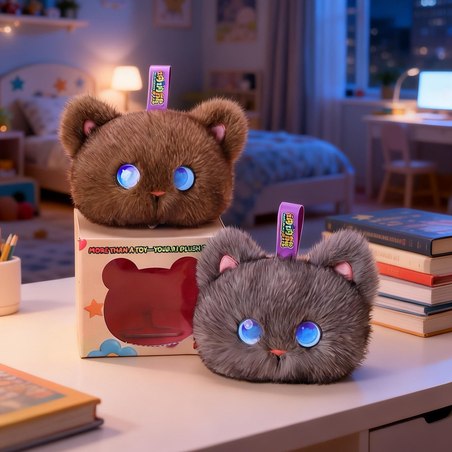 Cat Toys - ของเล่นแมวหุ่นยนต์อัจฉริยะโทบอท ของเล่นสัตว์ตุ๊กตาหุ่นยนต์เพื่อความสัมพันธ์ทางอารมณ์ ของเล่นเสริมพัฒนาการเด็ก ตุ๊กตาขนนุ่มสุดฮิตสำหรับเด็ก