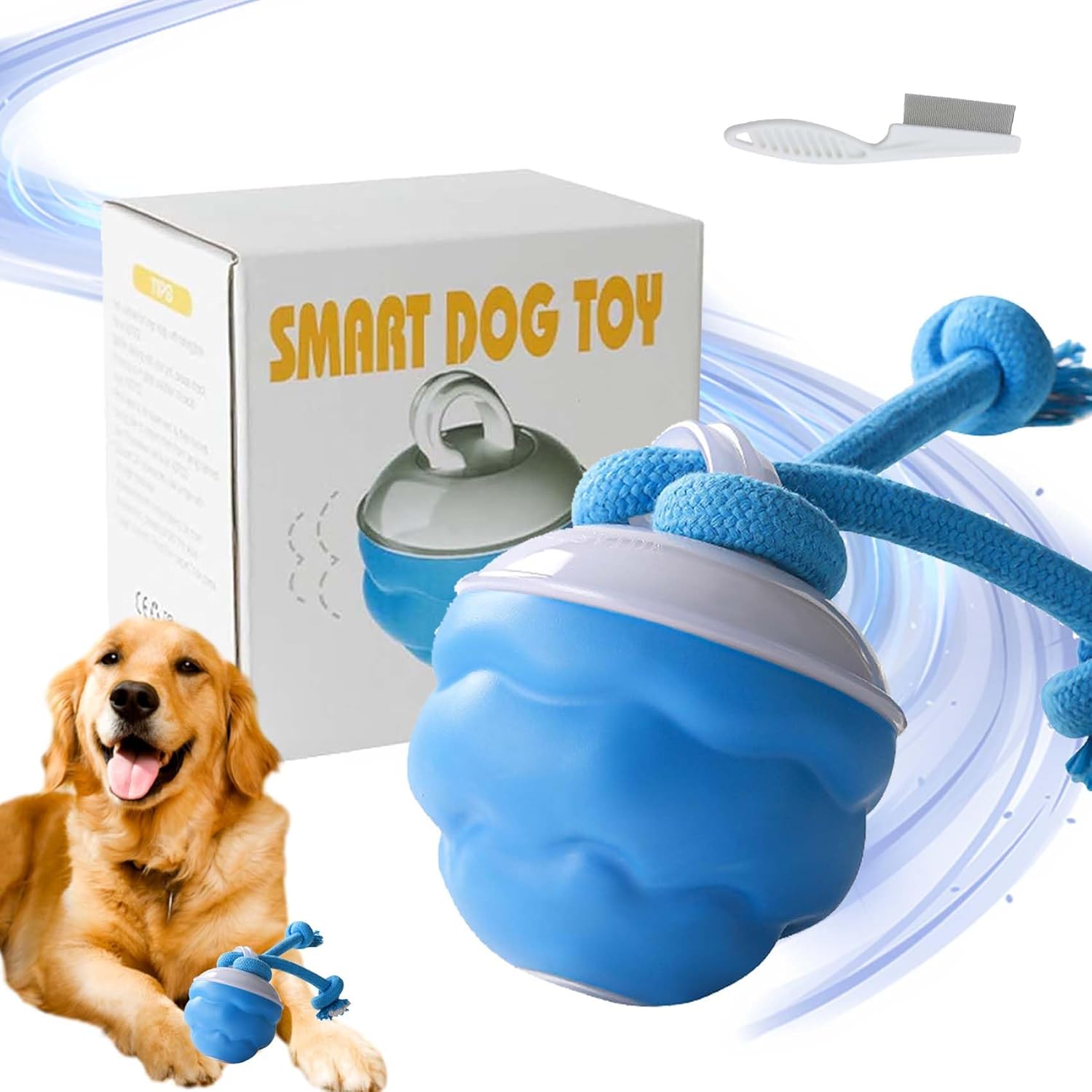 Automatic Moving Dog Ball - ของเล่นสุนัขอัจฉริยะ, ลูกบอลเคลื่อนที่อัตโนมัติ, ลูกบอลกระตุ้นสุนัขแบบชาร์จไฟได้, ของเล่นกระตุ้นสุนัขอัจฉริยะเพื่อคลายความเบื่อหน่ายและสร้างความเพลิดเพลิน