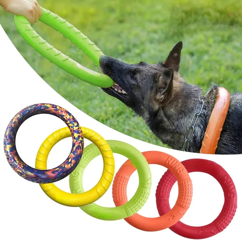Flying Disc Dog Training Toy - ของเล่นสุนัขของเล่นสัตว์เลี้ยงแผ่นฝึกสุนัข EVA ห่วงฝึกสุนัขของเล่นสำหรับสุนัขกัดของเล่นแบบอินเตอร์แอคทีฟสำหรับสุนัข