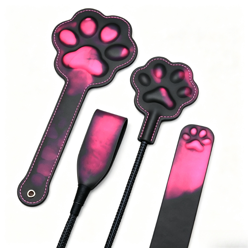 Cat Toys - ไม้ตีหนังเปลี่ยนสีตามอุณหภูมิร่างกาย – ของเล่น BDSM รูปอุ้งเท้าแมว 3