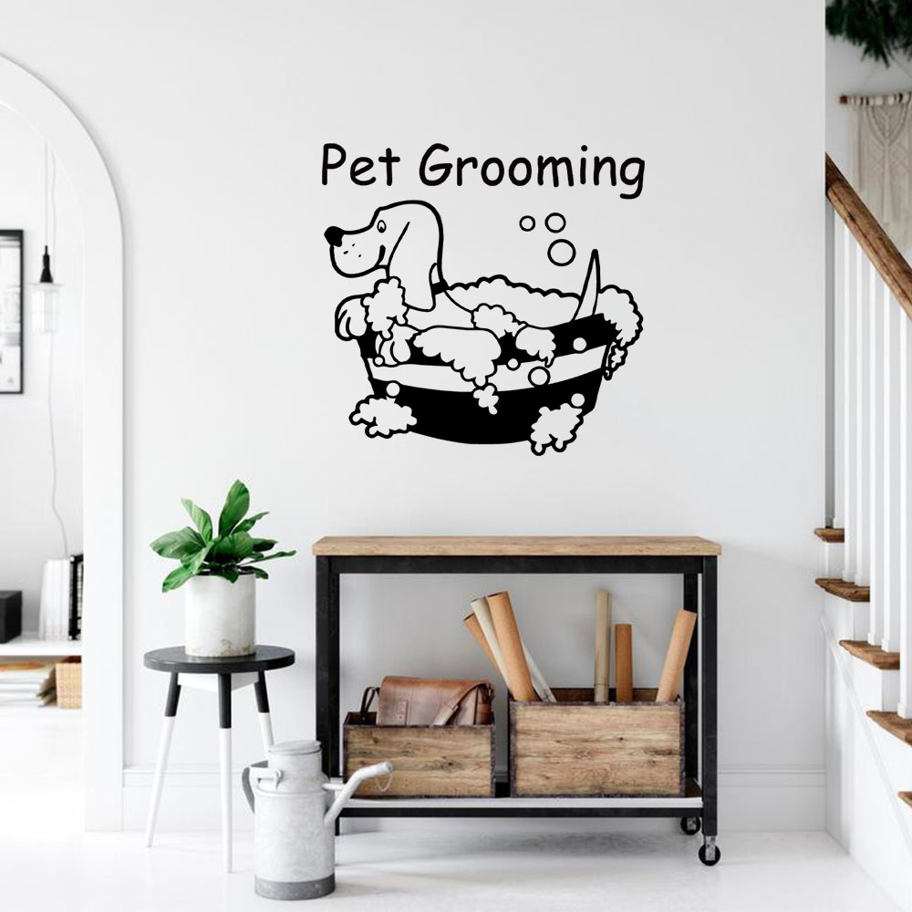 Pet Grooming - 1 ชิ้น ของตกแต่งบ้านลายสัตว์เลี้ยงแบบใหม่ พร้อมข้อความสั่งทำ วัสดุ PVC