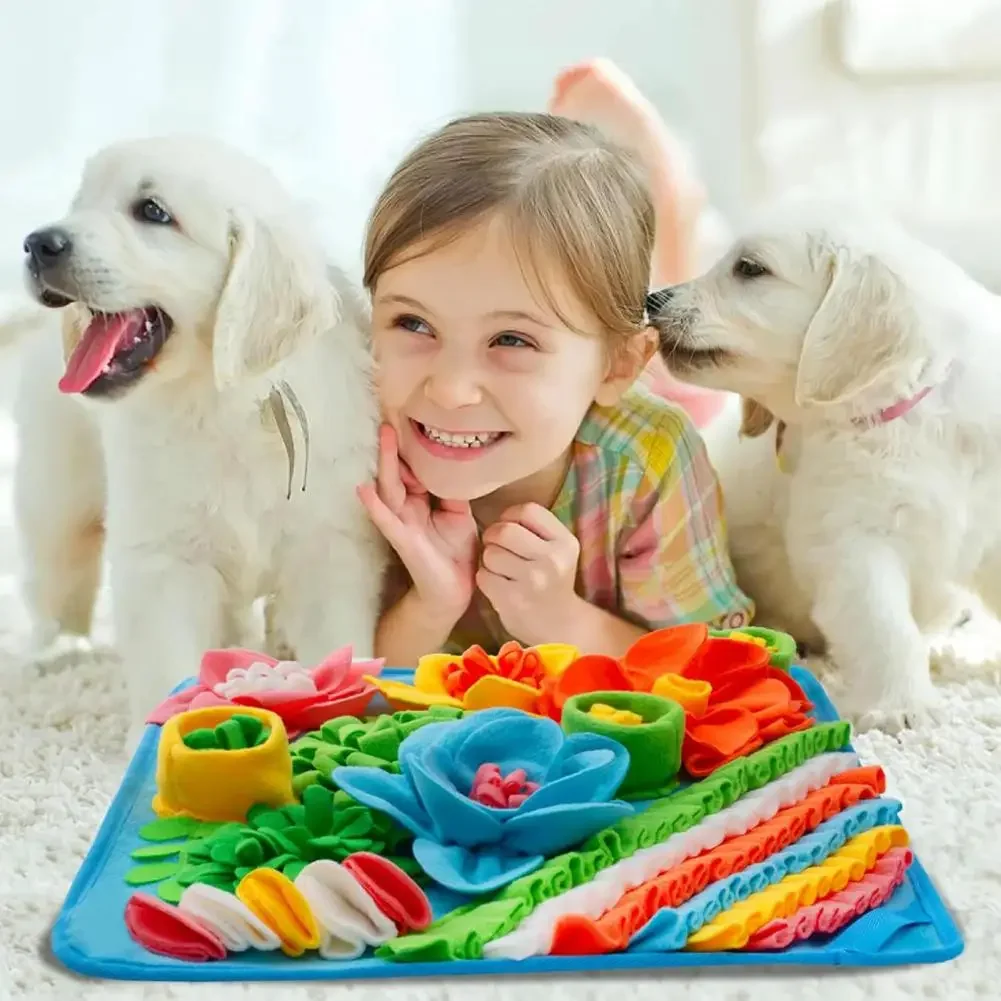 Snuffle Mat For Dogs - ของเล่นฝึกกลิ่นสำหรับสุนัข แผ่นรองดมกลิ่นสำหรับค้นหาและกู้ภัย แผ่นรองเลียแบบช้าๆ สำหรับฝึกให้สุนัขกินอาหารอย่างช้าๆ แผ่นรองเลียสำหรับสัตว์เลี้ยง ของเล่นฝึกสมองสำหรับสุนัข