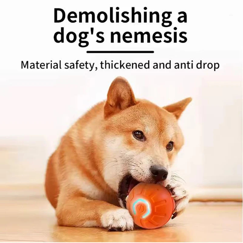 Automatic Moving Dog Ball - ของเล่นสัตว์เลี้ยงอัจฉริยะ ลูกบอลอิเล็กทรอนิกส์เคลื่อนที่อัตโนมัติ กระเด้งได้ ชาร์จ USB ของเล่นแสนสนุกสำหรับลูกสุนัข