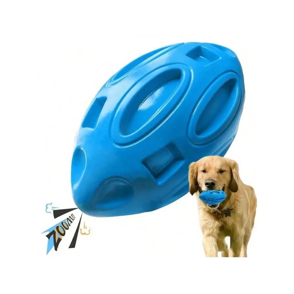 Interactive Squeaky Plush Dog Toy - ของเล่นลูกบอลรักบี้สำหรับสุนัข 1 ชิ้น ทนทานต่อการกัด - ลูกบอลยางที่แข็งแรงสำหรับสุนัขที่ชอบกัดเล่นและช่วยบรรเทาอาการคันเหงือก