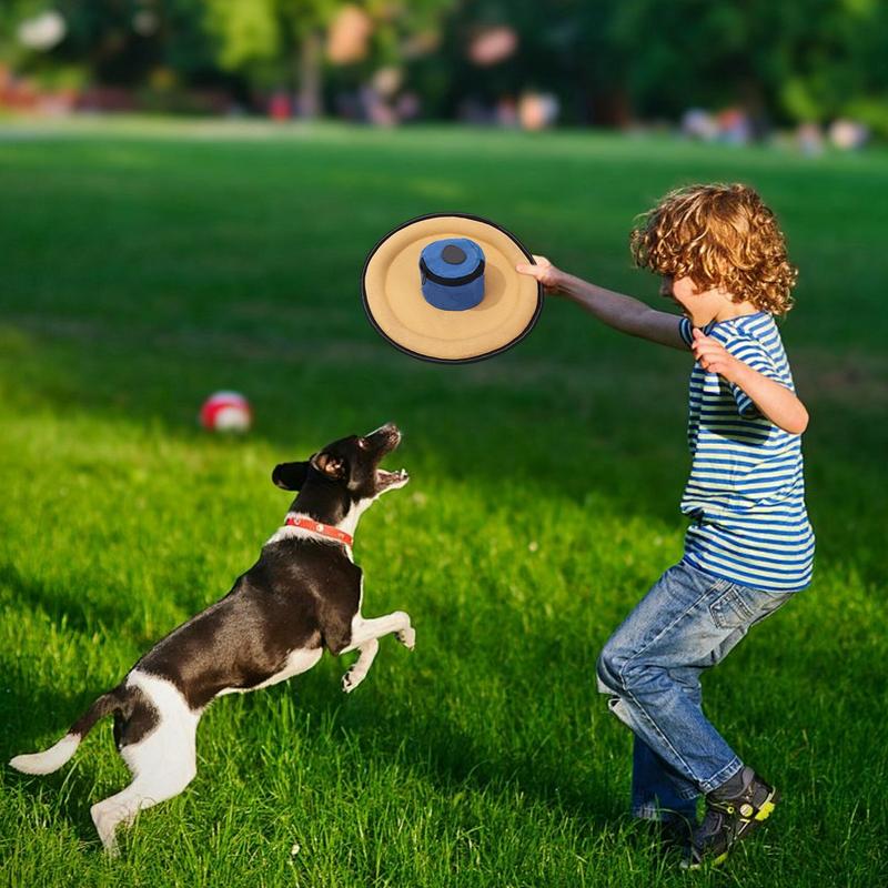 Flying Disc Dog Training Toy - สุนัข Flying Disc นุ่มทําลายสุนัขเกมผ้าใบ Interactive ของเล่นการฝึกอบรมสัตว์เลี้ยงอุปกรณ์เกมกลางแจ้งพร้อมถุงขนมสําหรับ