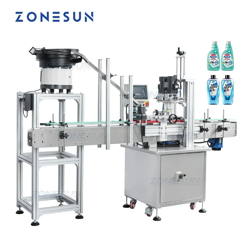 Pet Feeders - เครื่องปิดฝาอัตโนมัติ ZONESUN ZS-XG16P พร้อมระบบสั่นสะเทือนสำหรับขวด PET แชมพู