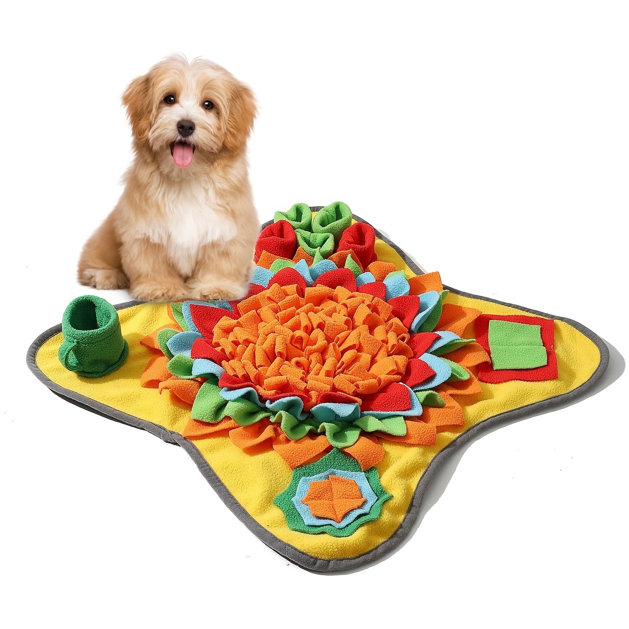 Snuffle Mat For Dogs - เสื่อช่วยหายใจสําหรับสัตว์เลี้ยงที่ดีสําหรับสุนัข ปริศนาการให้อาหารแบบโต้ตอบสําหรับความเบื่อ ช่วยให้ทักษะการหาอาหารตามธรรมชาติ