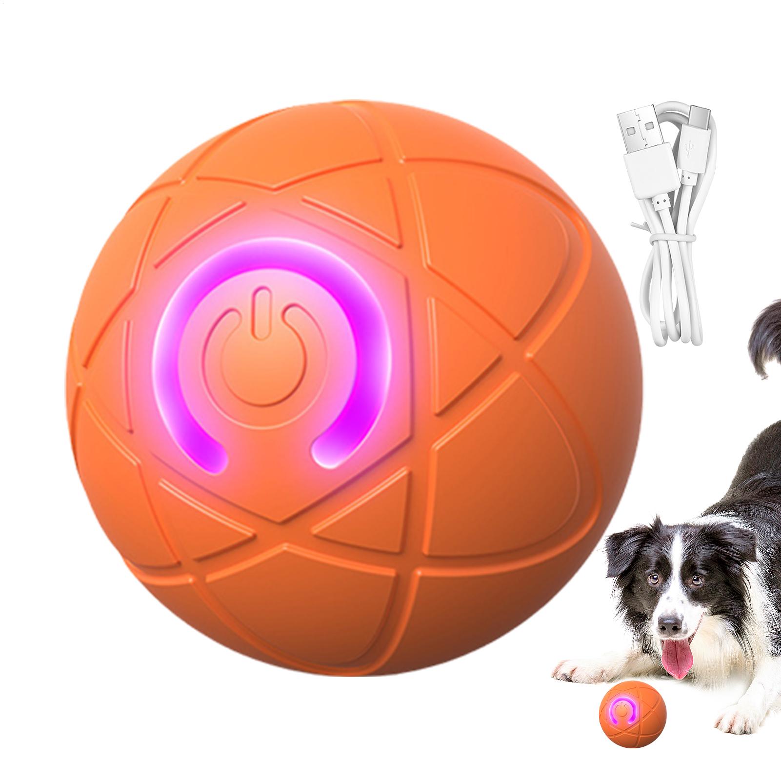 Automatic Moving Dog Ball - ของเล่นสุนัข ลูกบอลกลิ้งอัตโนมัติ ของเล่นสุนัขแบบมีปฏิสัมพันธ์ สองโหมด ชาร์จไฟได้ ของเล่นสัตว์เลี้ยง