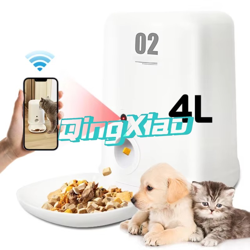 Pet Feeders - เครื่องให้อาหารสัตว์เลี้ยงอัตโนมัติอัจฉริยะ 4 ลิตร สแตนเลส ดีไซน์ใหม่ มัลติฟังก์ชั่น