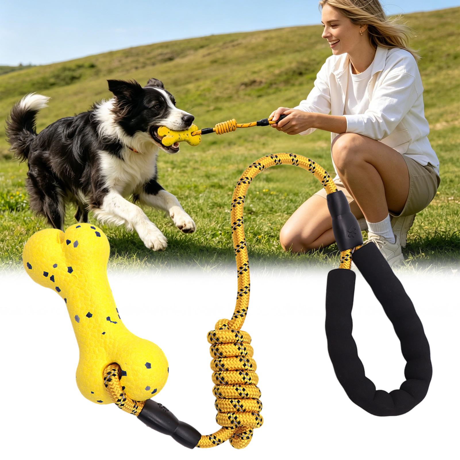 Dog Rope Toy Aggressive Chewers - ของเล่นสุนัขแบบดึงเชือก ของเล่นรูปกระดูก ของใช้สำหรับสัตว์เลี้ยง เชือกสำหรับสุนัขแบบหนาพิเศษ ของเล่นเชือกสำหรับสุนัขพันธุ์เล็ก กลาง