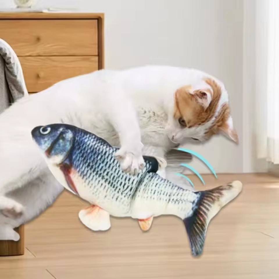 ของเล่นแมว ของเล่นสุนัข รูปปลา - Electric Floppy Fish Dog Toy บทวิจารณ์และราคา