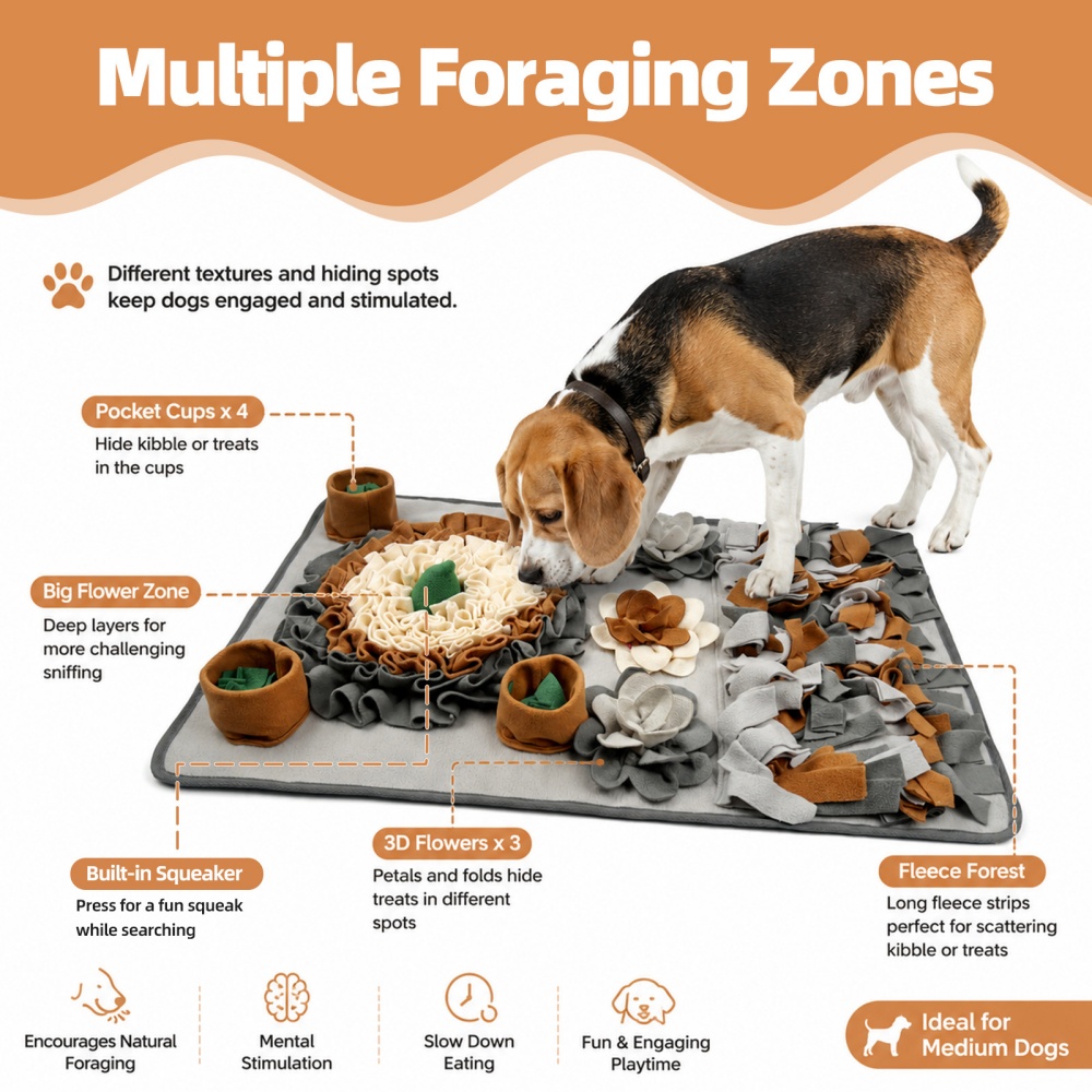 แผ่นรองดมกลิ่นสำหรับสัตว์เลี้ย - Snuffle Mat For Dogs บทวิจารณ์และราคา