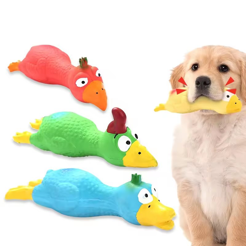 ของเล่นสุนัขน่ารักรูปไก่ยางลาเ - Interactive Squeaky Plush Dog Toy บทวิจารณ์และราคา