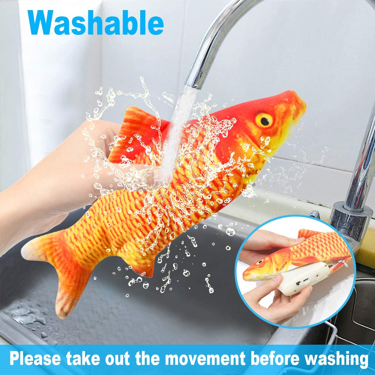 ของเล่นแมวรูปปลา ชาร์จผ่าน USB - Electric Floppy Fish Dog Toy บทวิจารณ์และราคา