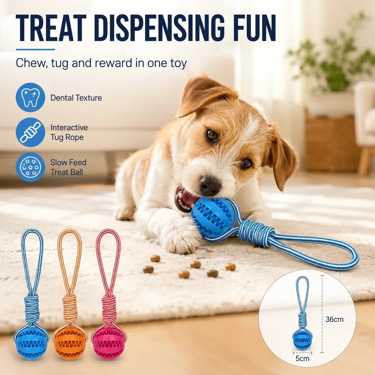 ของเล่นลูกบอลยางสำหรับสุนัขที่ - Rubber Treat Dispensing Dog Toy บทวิจารณ์และราคา