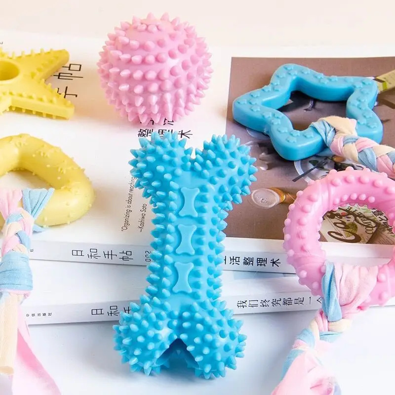ของเล่นยางทนทานสำหรับสุนัขที่ช - Teeth Cleaning Dog Chew Bone บทวิจารณ์และราคา
