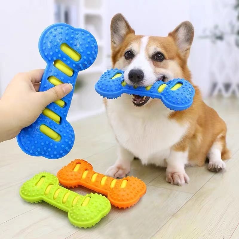 ของเล่นยางกัดสำหรับสุนัข ทนทาน - Teeth Cleaning Dog Chew Bone บทวิจารณ์และราคา