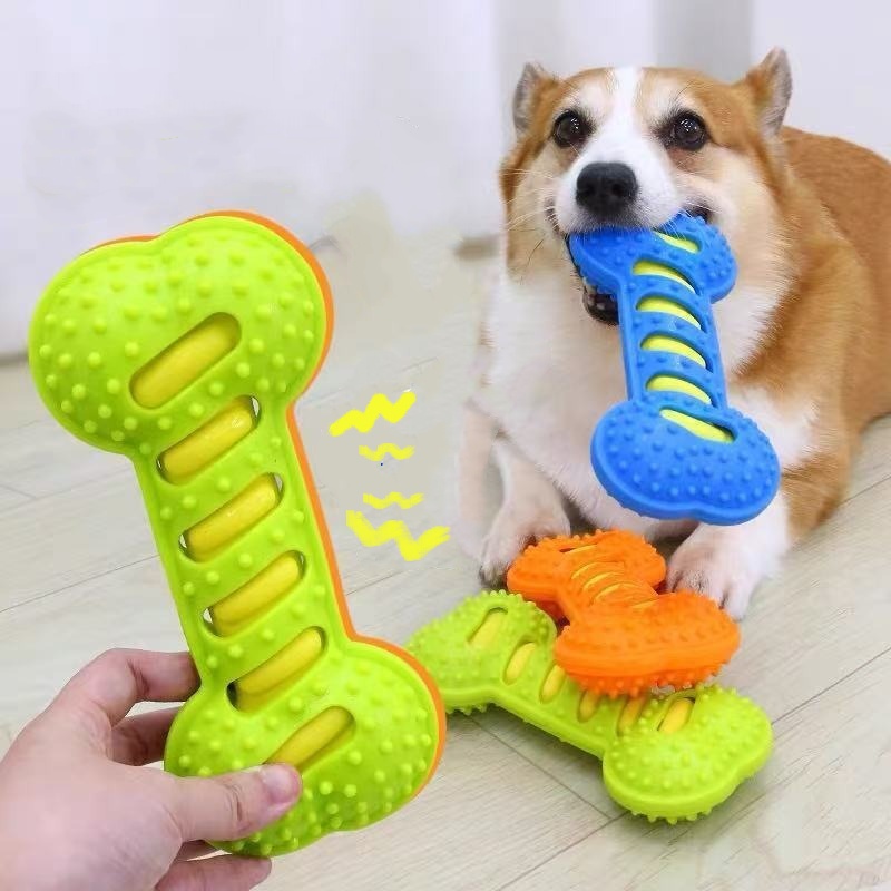 ของเล่นยางกัดสำหรับสุนัข ทนทาน - Teeth Cleaning Dog Chew Bone บทวิจารณ์และราคา