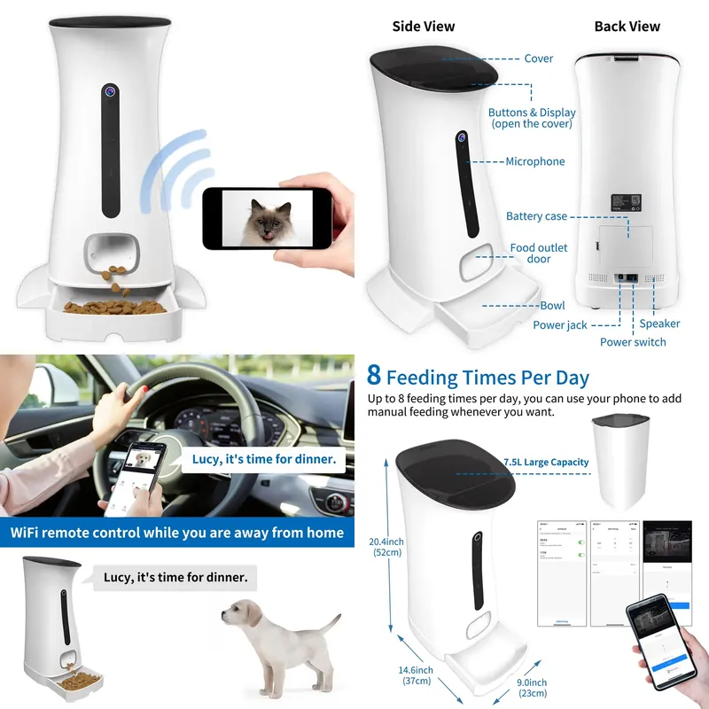 กล้องให้อาหารสัตว์เลี้ยงแบบ Wi - Pet Feeders บทวิจารณ์และราคา