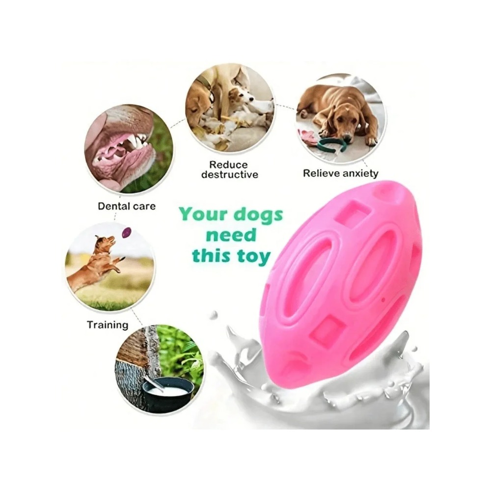 ของเล่นลูกบอลรักบี้สำหรับสุนัข - Interactive Squeaky Plush Dog Toy บทวิจารณ์และราคา