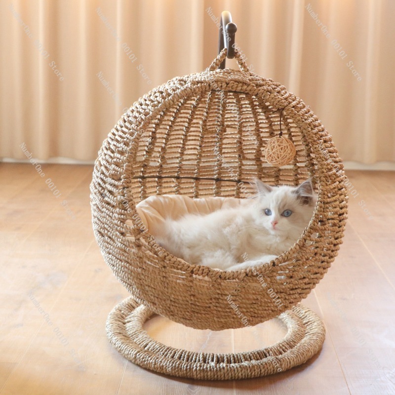 เปลญวนหวายทรงกลมสำหรับแมว แบบก - Pet Beds บทวิจารณ์และราคา