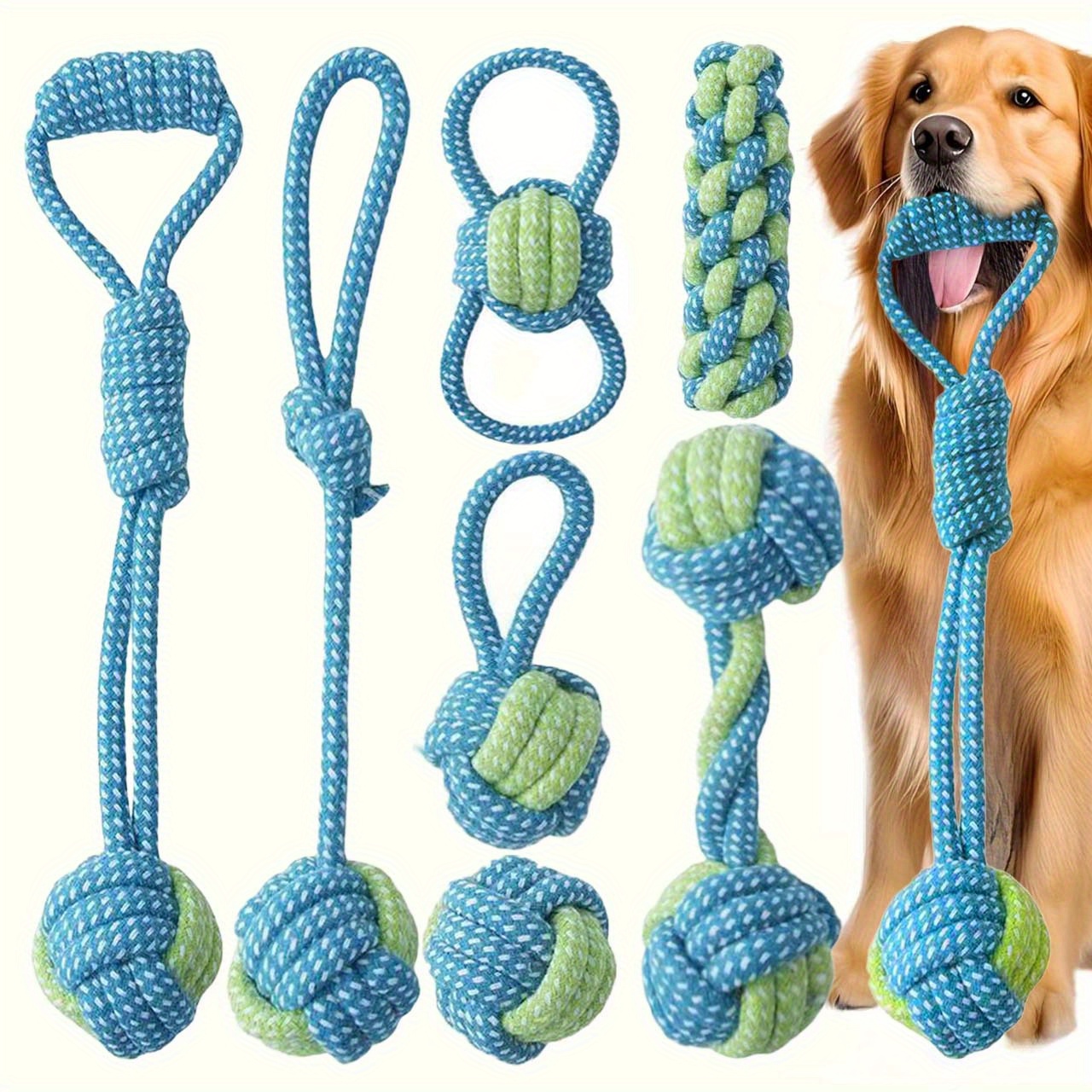 ของเล่นเชือกแบบอินเทอร์แอคทีฟ  - Dog Rope Toy Aggressive Chewers บทวิจารณ์และราคา