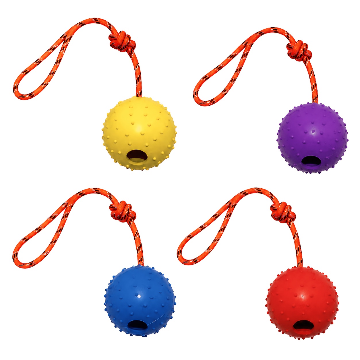 ชุด 2 ลูกบอลยางสำหรับสุนัขพร้อ - Dog Rope Toy Aggressive Chewers บทวิจารณ์และราคา